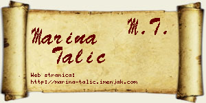 Marina Talić vizit kartica
